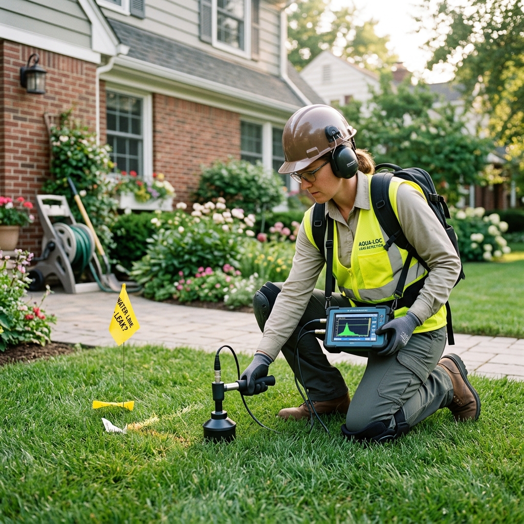 Moisture meter and acoustic detection equipment used for hidden leak inspection in North Miami